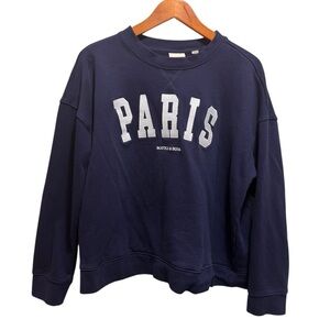 Scotch & Soda Navy Blue Paris Cropped Sweater Size Large